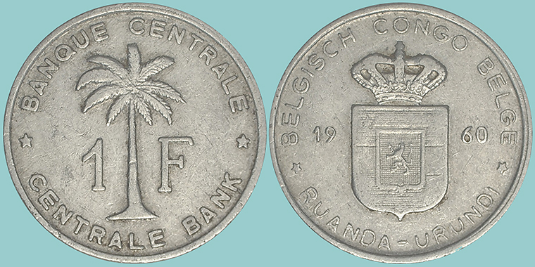 Congo Belga 1 Franc 1960