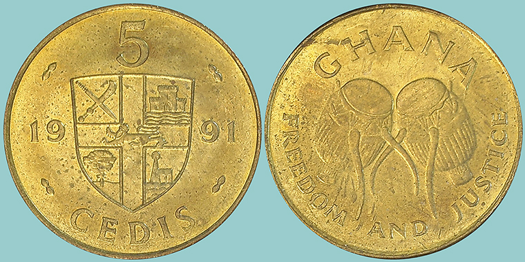 Ghana 5 Cedis 1991