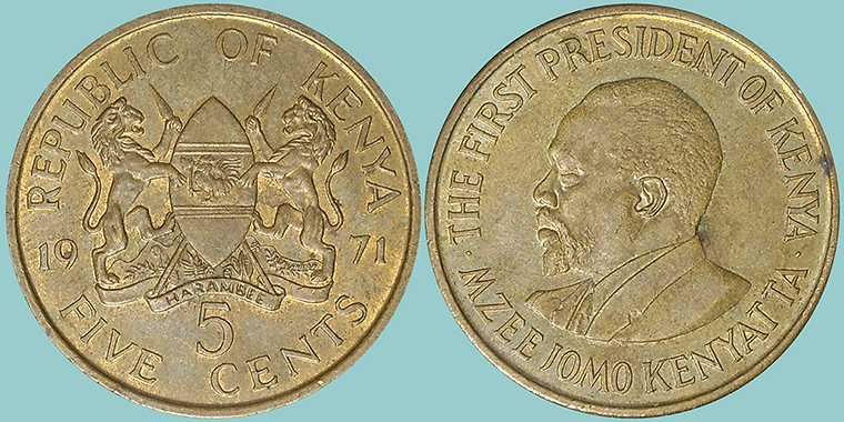 Kenya 5 Cents 1971