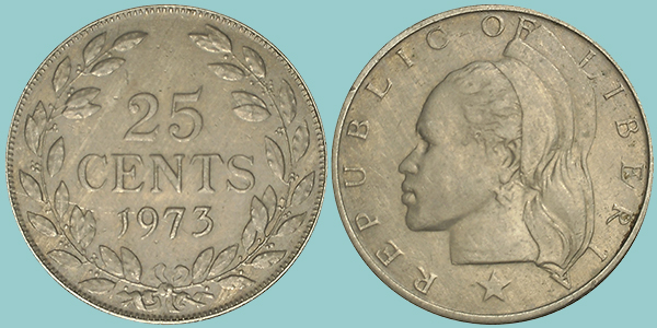 Liberia 25 Cents 1973