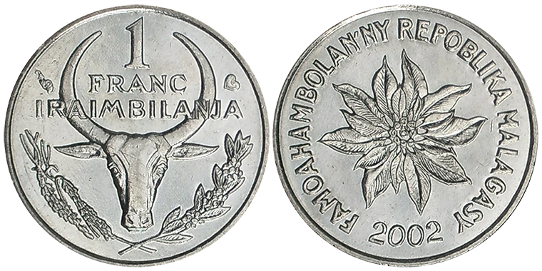 Madagascar 1 Franc 2002