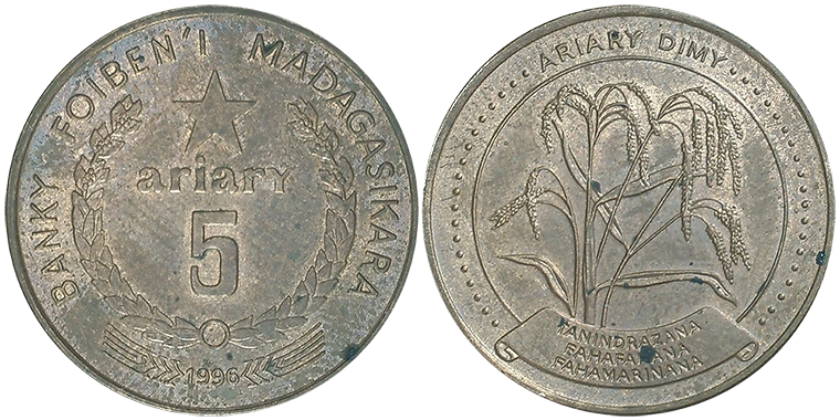 Madagascar 5 Ariary 1996