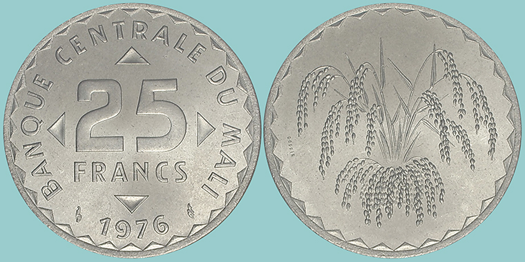 Mali 25 Francs 1976