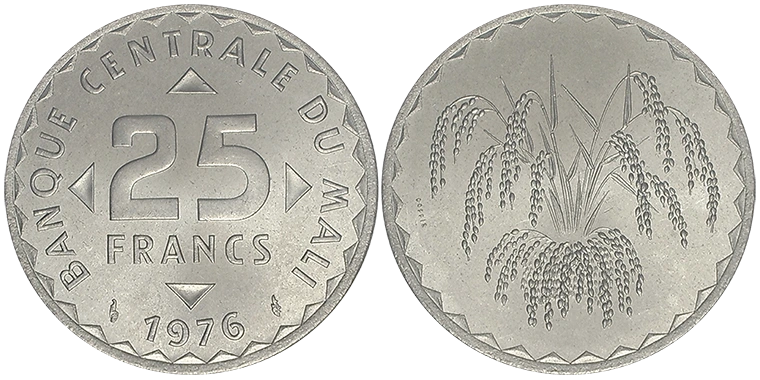 Mali 25 Francs 1976