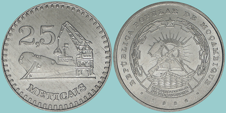 Mozambico 2 1/2 Meticais 1986