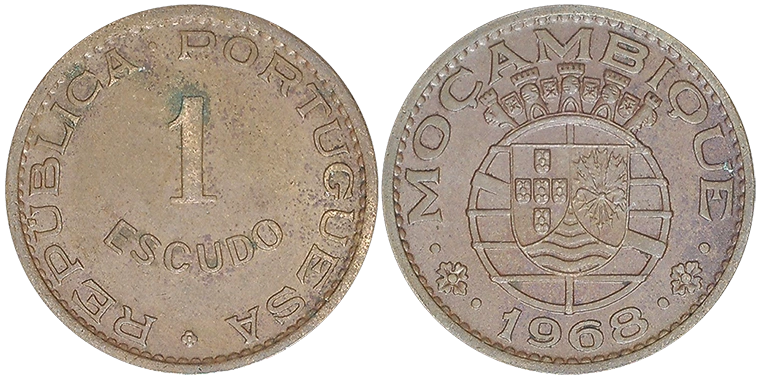 Mozambico 1 Escudo 1968