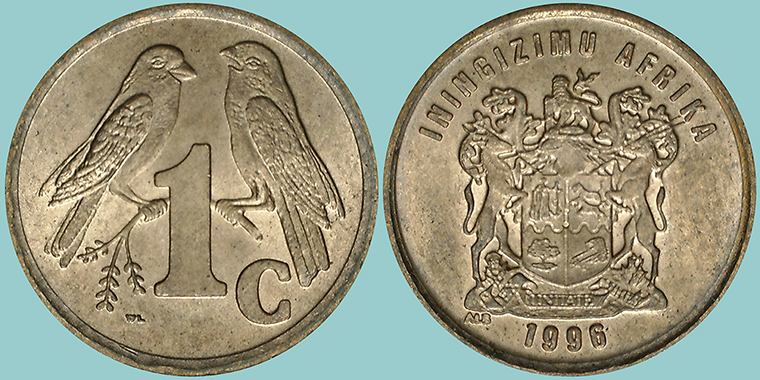 Sud Africa 1 Cent 1996