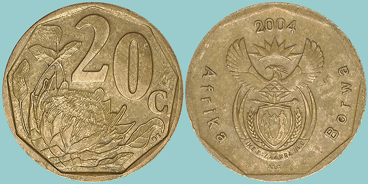 Sud Africa 20 Cents 2004