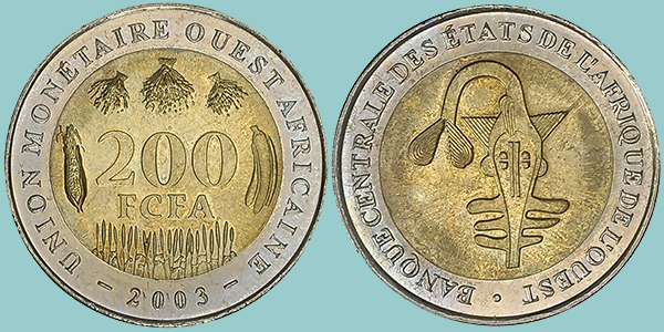 Stati dell'Africa Occidentale 200 Franchi CFA 2003