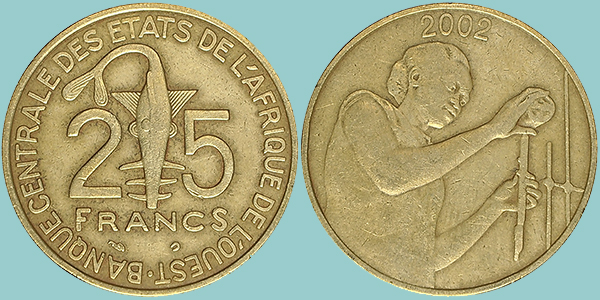 Stati dell'Africa Occidentale 25 Franchi CFA 2002