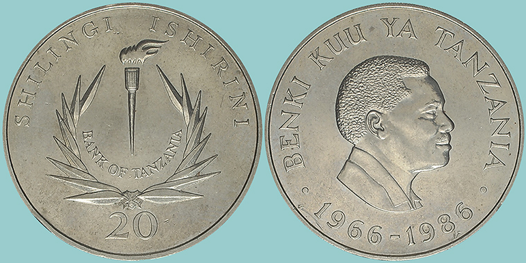 Tanzania 20 Shilingi 1986