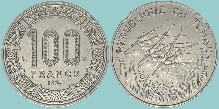 Chad 100 Francs 1988