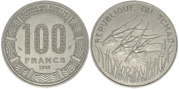 Chad 100 Francs 1988