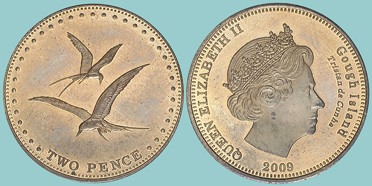 Tristan da Cunha - Gough 2 Pence 2009