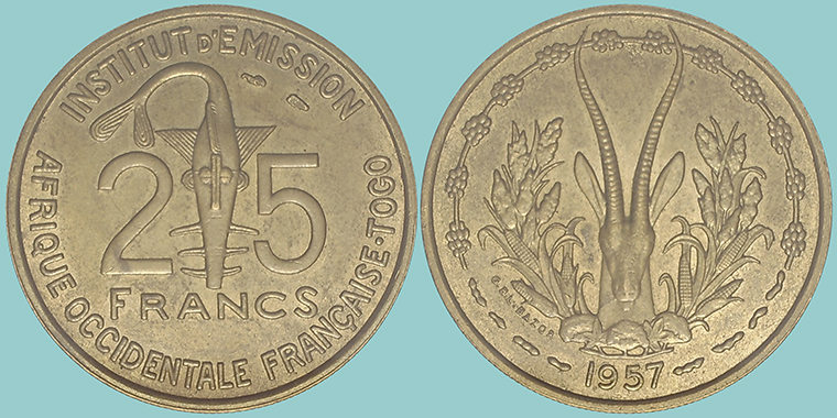 Africa Occidentale Francese 25 Francs 1957