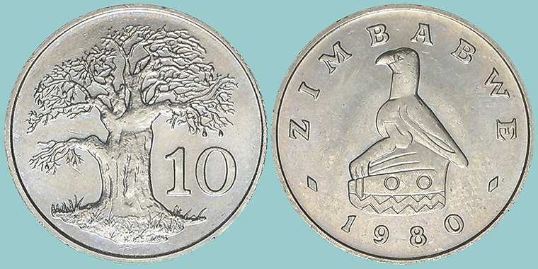 Zimbabwe 10 Cents 1980