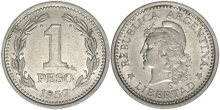 Argentina 1 Peso 1957