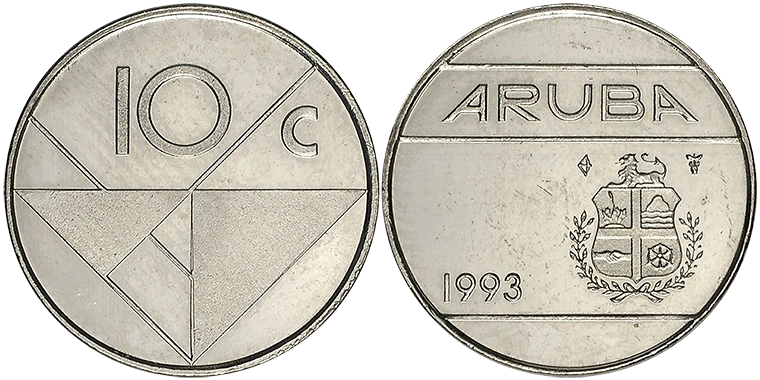 Aruba 10 Cents 1993