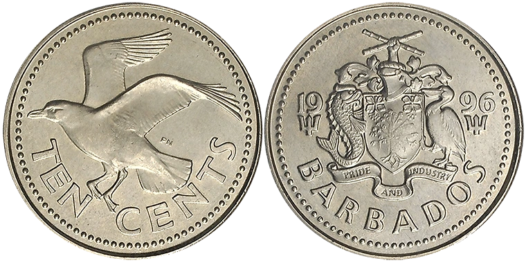 Barbados 10 Cents 1996