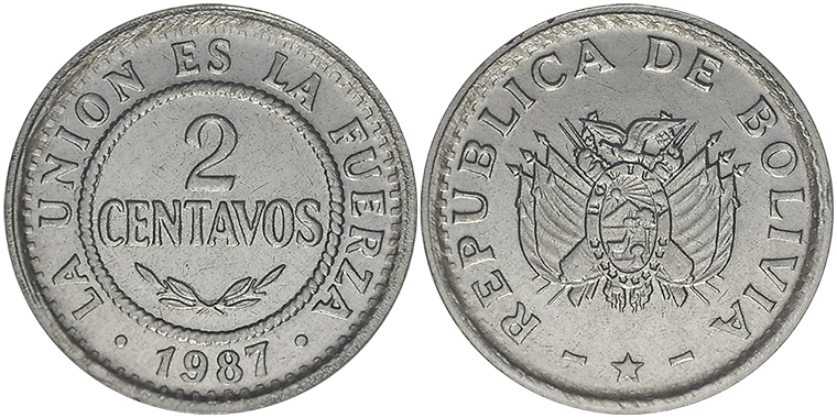 Bolivia 2 Centavos 1987