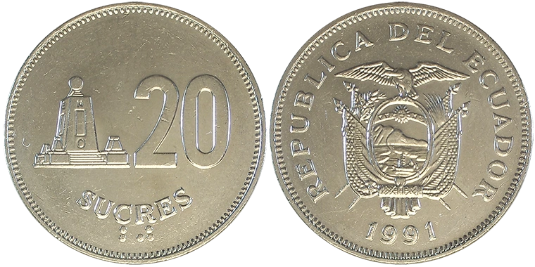 Ecuador 20 Sucres 1991