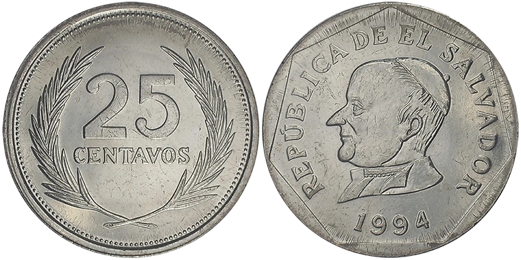 El Salvador 25 Centavos 1994