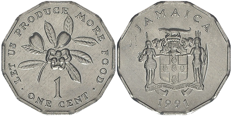 Jamaica 1 Cent 1991