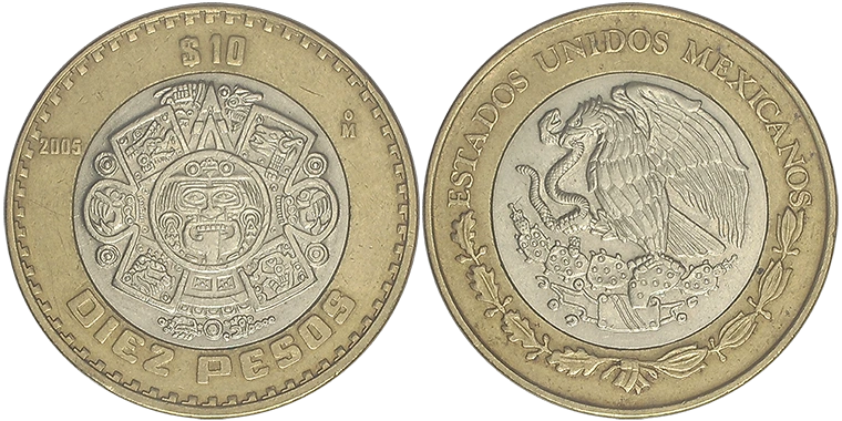Messico 10 Pesos 2005