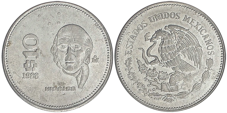 Messico 10 Pesos 1988