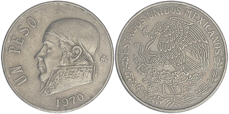 Messico 1 Peso 1970