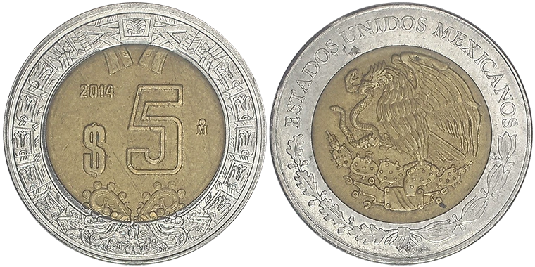 Messico 5 Pesos 2014