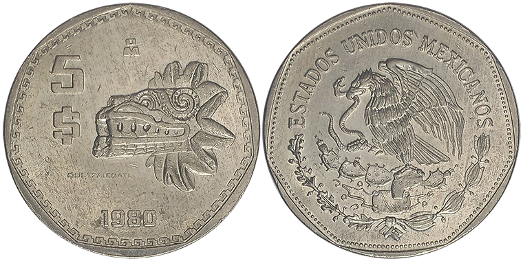 Messico 5 Pesos 1980