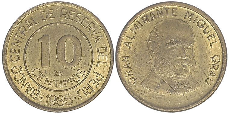 Perù 10 Centimos 1986