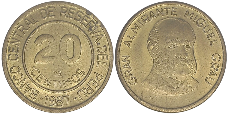 Perù 20 Centimos 1987