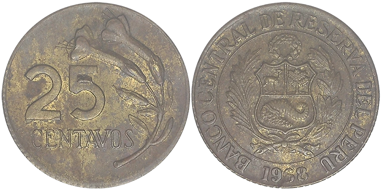 Perù 25 Centavos 1968