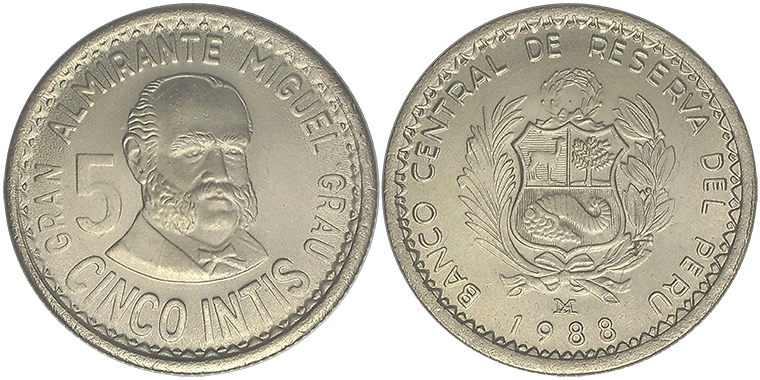 Perù 5 Intis 1988