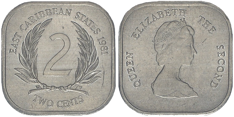 East Caribbean States 2 Cents 1981