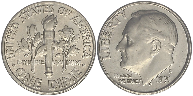 USA 1 Dime 1991