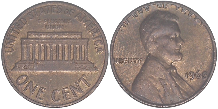 USA 1 Cent 1968