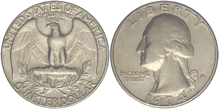 USA 1 Quarter Dollar 1974