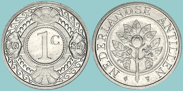 Antille Olandesi 1 Cent 1989