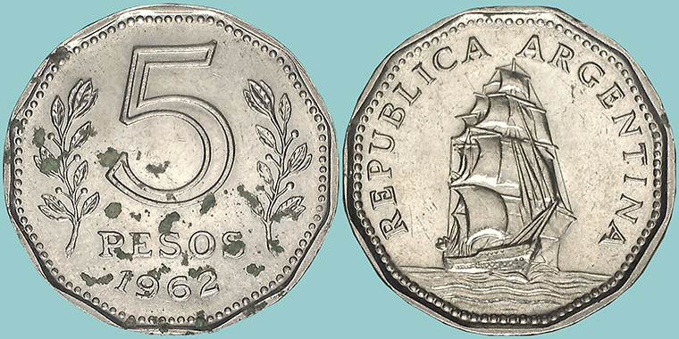 Argentina 5 Pesos 1962