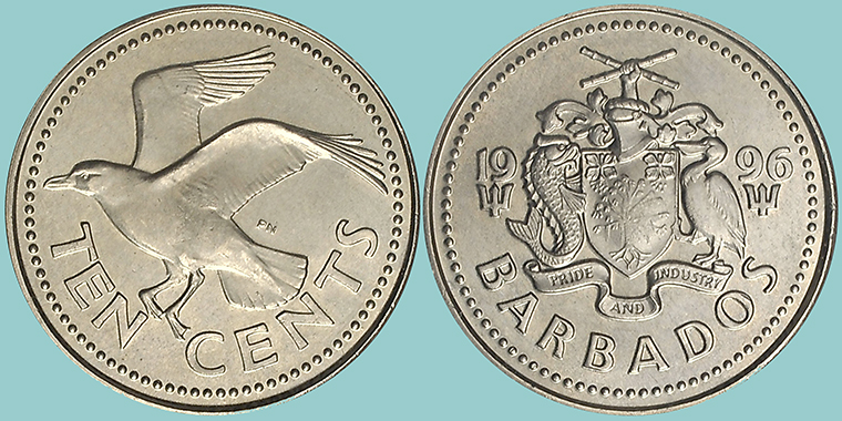 Barbados 10 Cents 1996