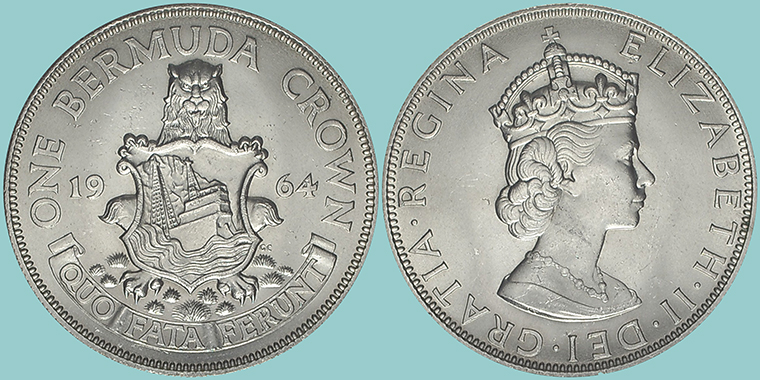 Bermuda 1 Crown 1964