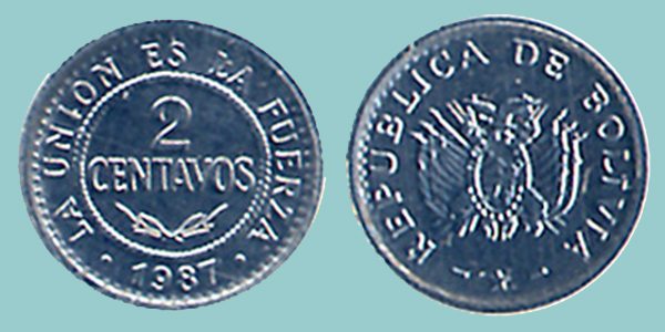 Bolivia 2 Centavos 1987
