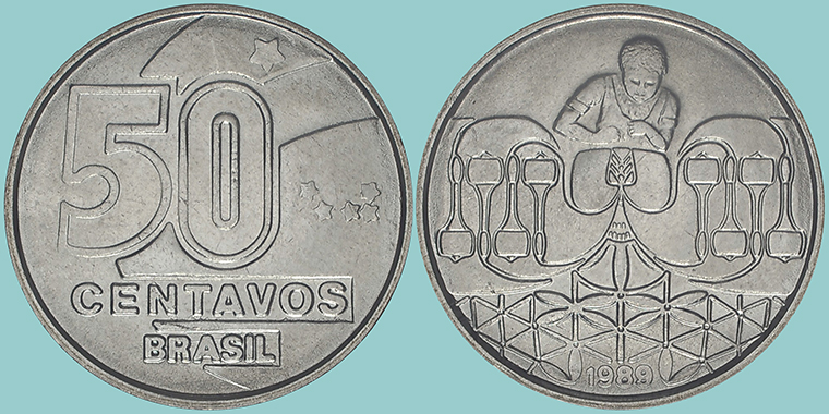 Brasile 50 Centavos 1989