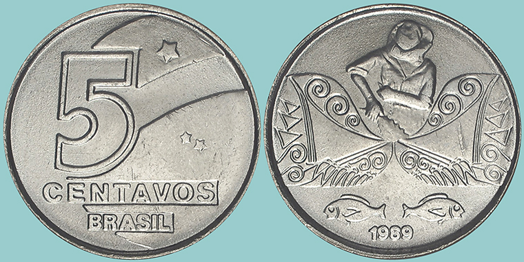 Brasile 5 Centavos 1989