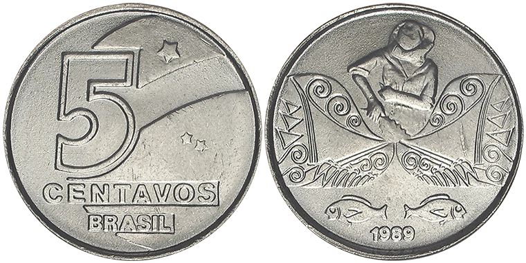 Brasile 5 Centavos 1989