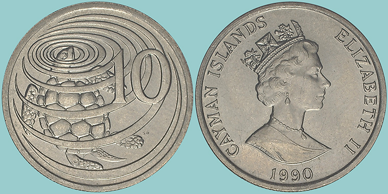 Cayman 10 Cents 1990