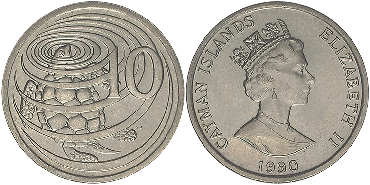 Cayman 10 Cents 1990